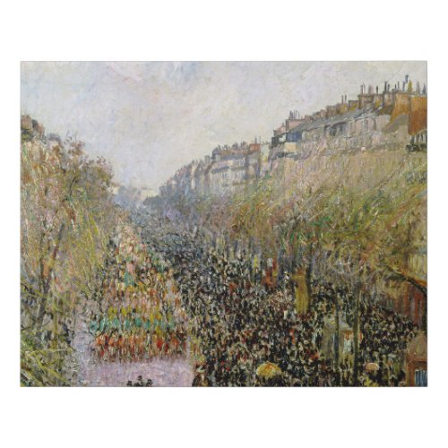 Pissarro _ Boulevard Montmartre Mardi Gras Faux Canvas Print