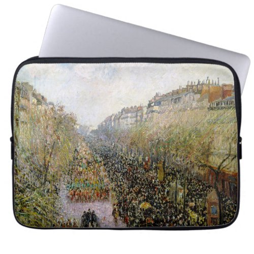 Pissarro _ Boulevard Montmartre Mardi Gras Laptop Sleeve