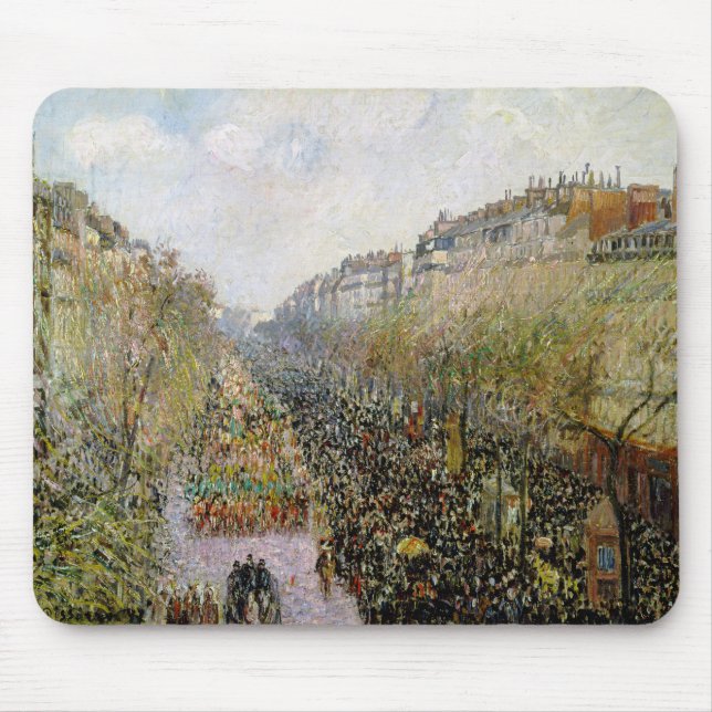 Pissarro - Boulevard Montmartre, Mardi Gras Mouse Pad (Front)