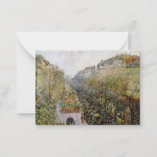 Pissarro - Boulevard Montmartre, Mardi Gras Note Card