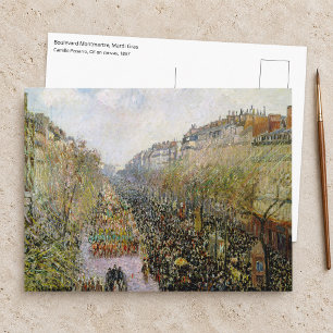 Pissarro - Boulevard Montmartre, Mardi Gras Postcard
