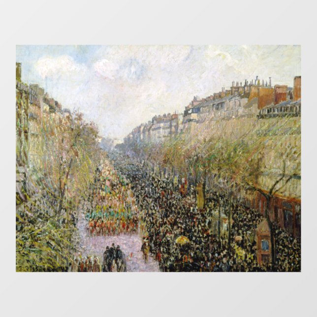 Pissarro - Boulevard Montmartre, Mardi Gras Window Cling (Sheet)