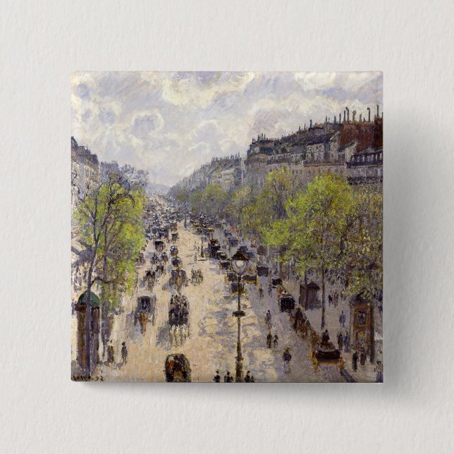 Pissarro - Boulevard Montmartre, Spring Button (Front)