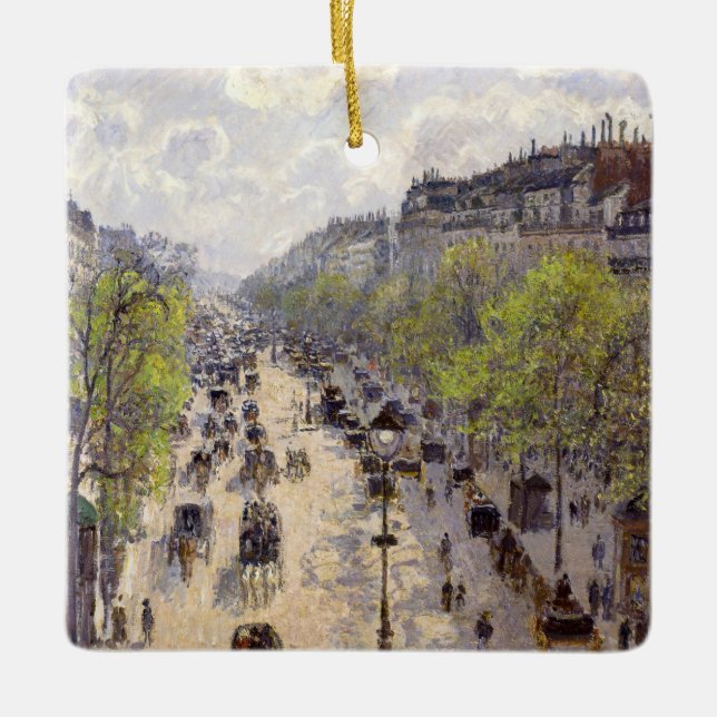 Pissarro - Boulevard Montmartre, Spring Ceramic Ornament (Front)