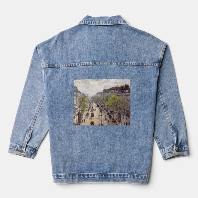 Pissarro - Boulevard Montmartre, Spring Denim Jacket (Back)
