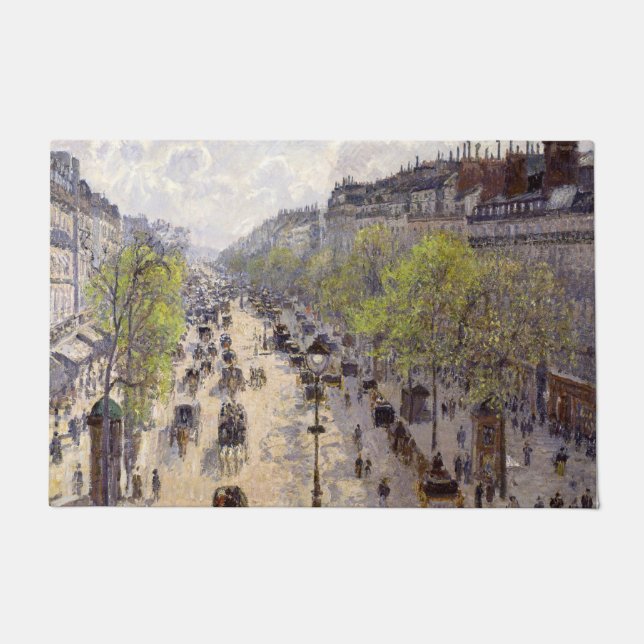 Pissarro - Boulevard Montmartre, Spring Doormat (Front)