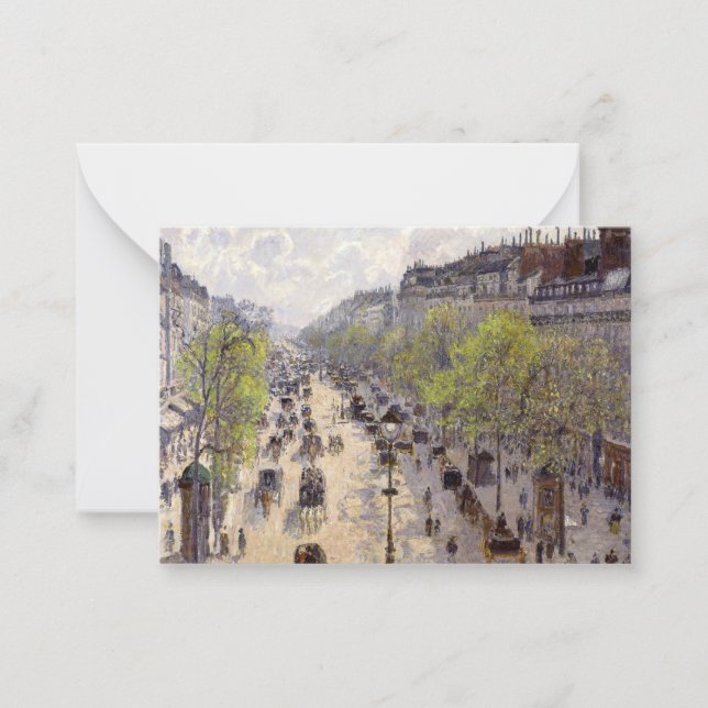 Pissarro - Boulevard Montmartre, Spring Note Card (Front)