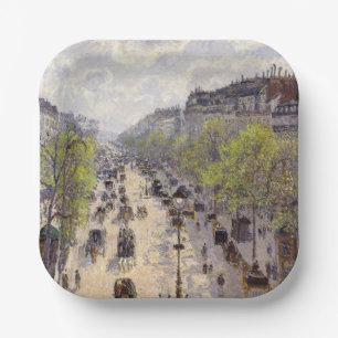Pissarro - Boulevard Montmartre, Spring Paper Plates