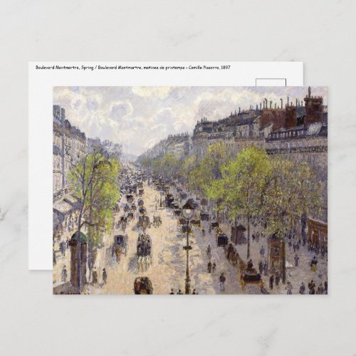 Pissarro _ Boulevard Montmartre Spring Postcard