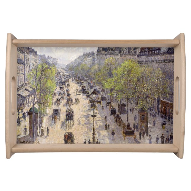 Pissarro - Boulevard Montmartre, Spring Serving Tray (Front)