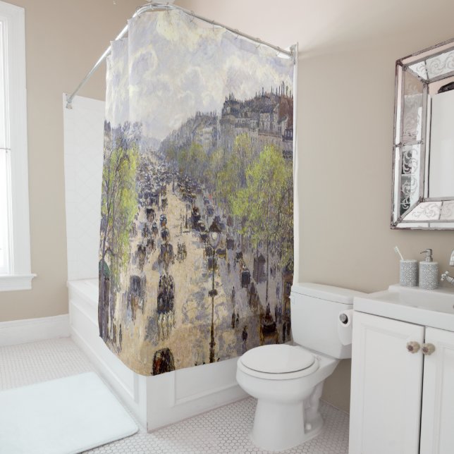 Pissarro - Boulevard Montmartre, Spring Shower Curtain (In Situ)