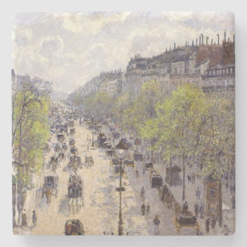 Pissarro _ Boulevard Montmartre Spring Stone Coaster