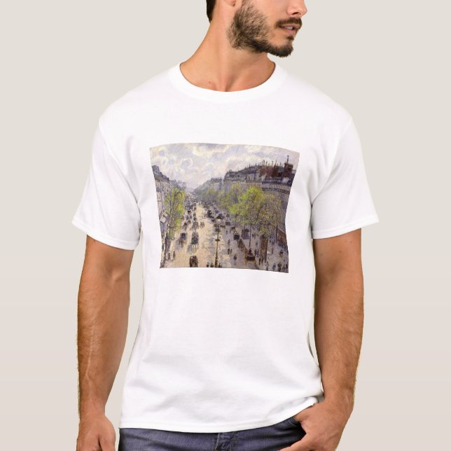 Pissarro - Boulevard Montmartre, Spring T-Shirt (Front)