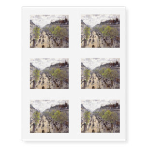 Pissarro - Boulevard Montmartre, Spring Temporary Tattoos