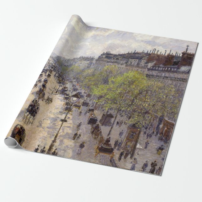 Pissarro - Boulevard Montmartre, Spring Wrapping Paper (Unrolled)