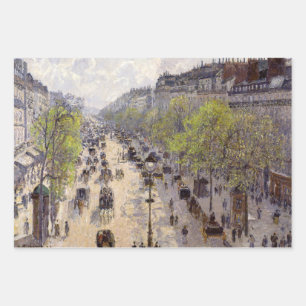 Pissarro - Boulevard Montmartre, Spring Wrapping Paper Sheets