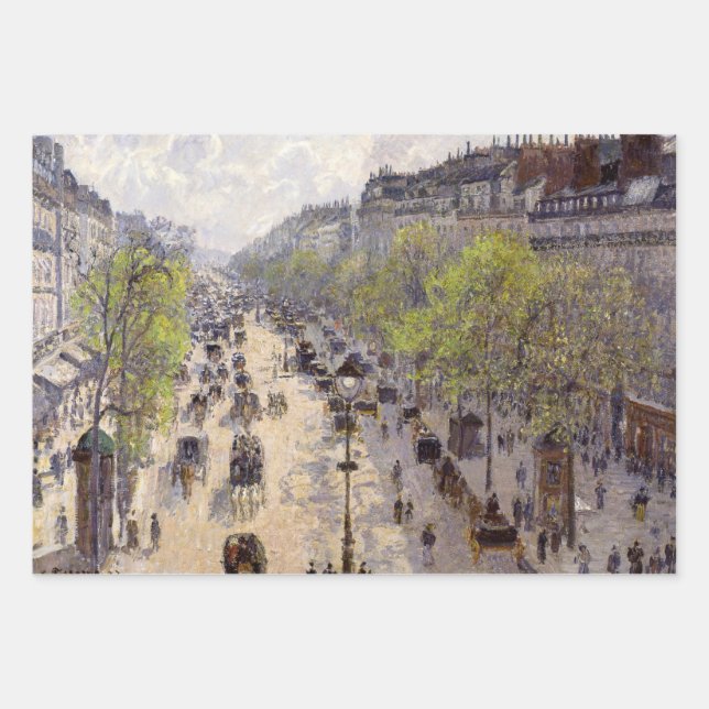 Pissarro - Boulevard Montmartre, Spring Wrapping Paper Sheets (Front)