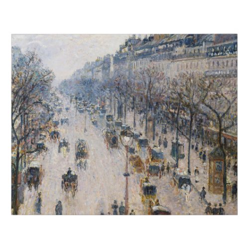 Pissarro _ Boulevard Montmartre Winter Morning Faux Canvas Print