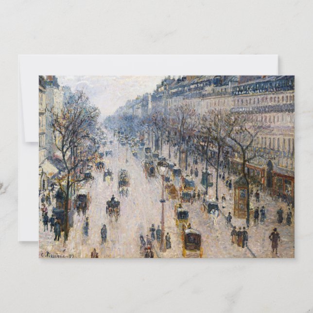 Pissarro - Boulevard Montmartre, Winter Morning Invitation (Front)