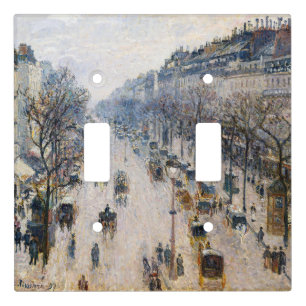 Pissarro - Boulevard Montmartre, Winter Morning Light Switch Cover