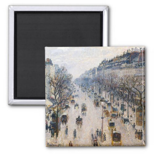 Pissarro _ Boulevard Montmartre Winter Morning Magnet