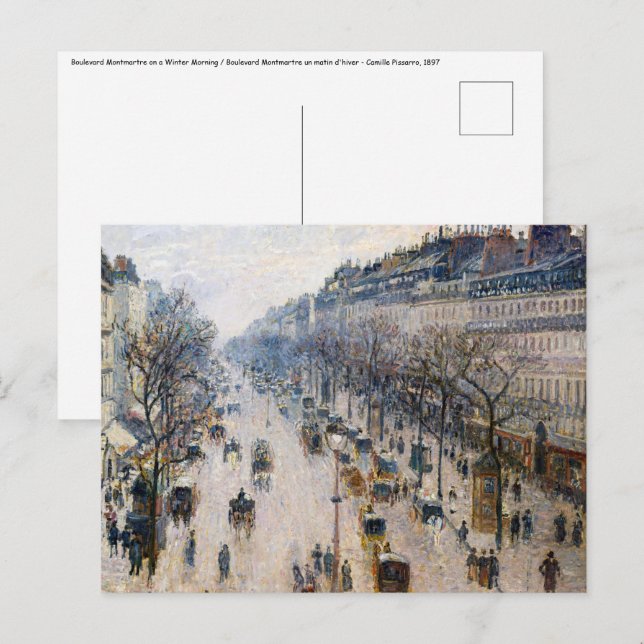 Pissarro - Boulevard Montmartre, Winter Morning Postcard (Front/Back)