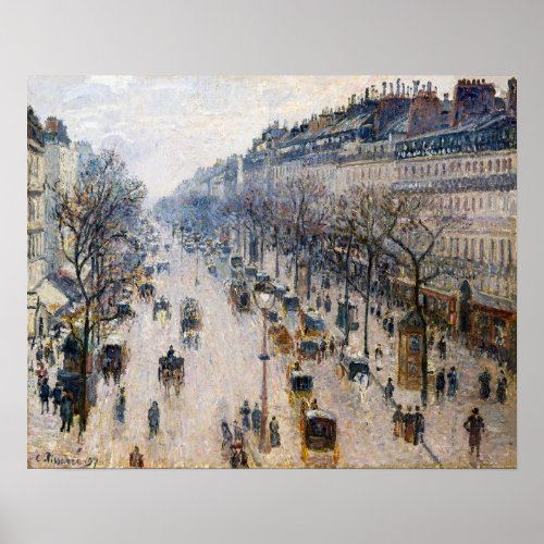 Pissarro _ Boulevard Montmartre Winter Morning Poster