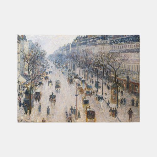 Pissarro _ Boulevard Montmartre Winter Morning Rug