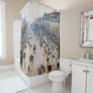Pissarro - Boulevard Montmartre, Winter Morning Shower Curtain