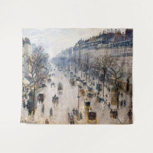 Pissarro - Boulevard Montmartre, Winter Morning Tapestry