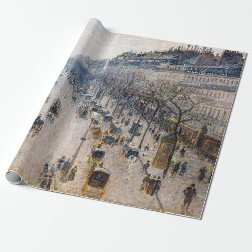 Pissarro _ Boulevard Montmartre Winter Morning Wrapping Paper