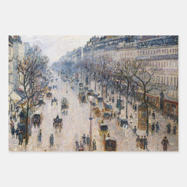 Pissarro - Boulevard Montmartre, Winter Morning Wrapping Paper Sheets (Front)