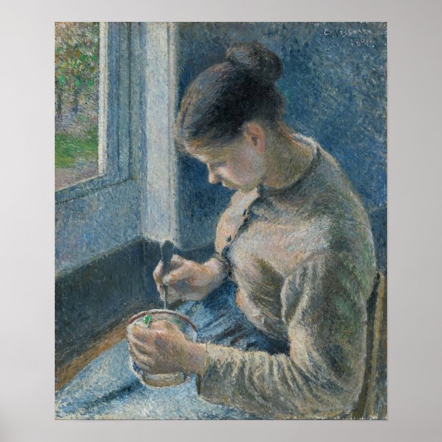 Pissarro - Breakfast Young Peasant Woman Coffee Poster (Front)