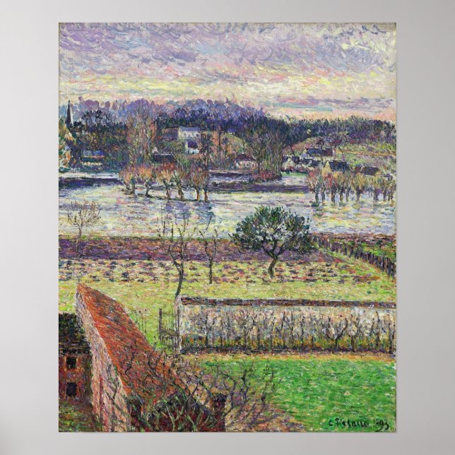 Pissarro - Flood Evening Effect Eragny 1893 Poster (Front)