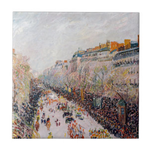 Pissarro - Montmartre, Mardi Gras on the Boulevard Ceramic Tile