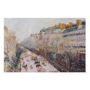 Pissarro - Montmartre, Mardi Gras on the Boulevard Faux Canvas Print