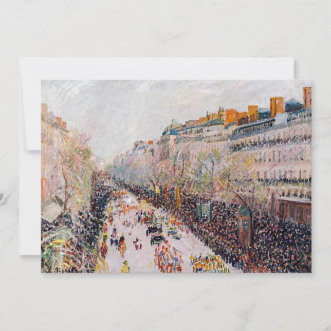 Pissarro - Montmartre, Mardi Gras on the Boulevard Invitation (Front)