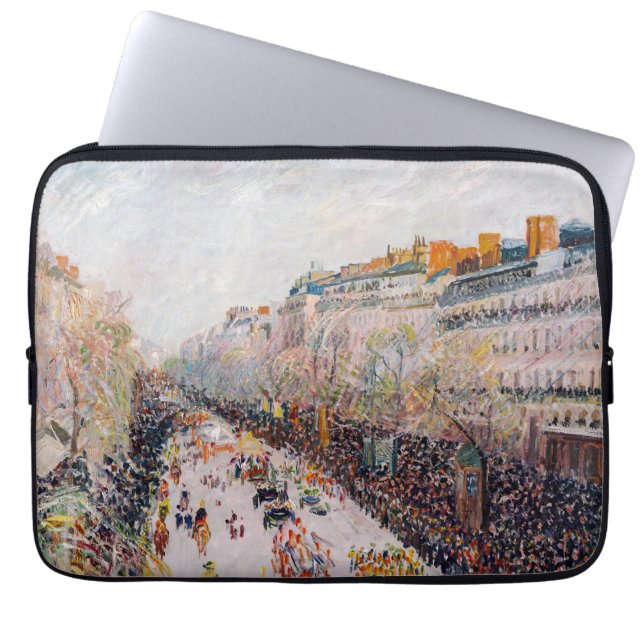 Pissarro - Montmartre, Mardi Gras on the Boulevard Laptop Sleeve (Front)