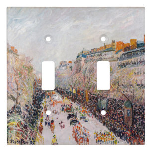 Pissarro - Montmartre, Mardi Gras on the Boulevard Light Switch Cover