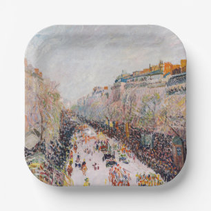 Pissarro - Montmartre, Mardi Gras on the Boulevard Paper Plates