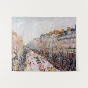 Pissarro - Montmartre, Mardi Gras on the Boulevard Tapestry