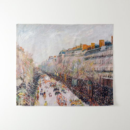 Pissarro _ Montmartre Mardi Gras on the Boulevard Tapestry
