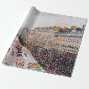 Pissarro - Montmartre, Mardi Gras on the Boulevard Wrapping Paper