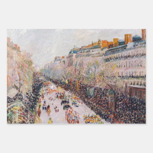 Pissarro - Montmartre, Mardi Gras on the Boulevard Wrapping Paper Sheets