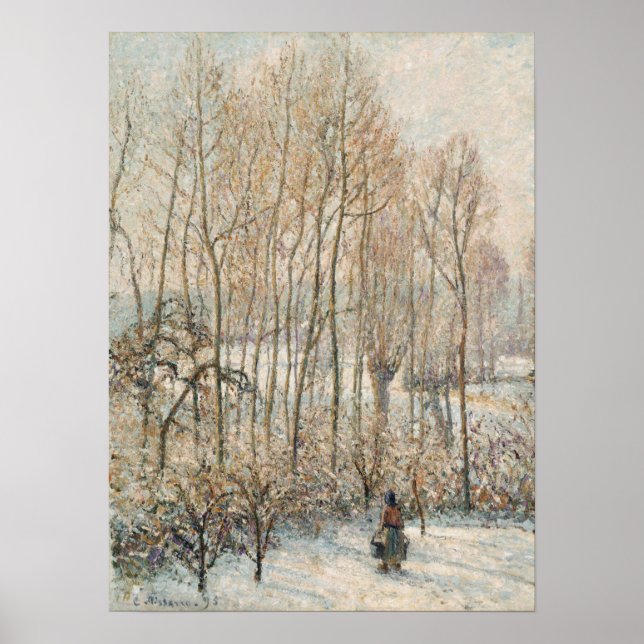 Pissarro - Morning Sunlight On The Snow Eragny Poster (Front)