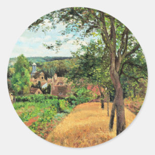 Pissarro - Orchards of Louveciennes, fine art, Classic Round Sticker