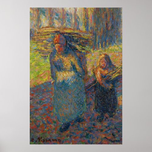 Pissarro _ Peasant Women Carrying Brushwood Poster