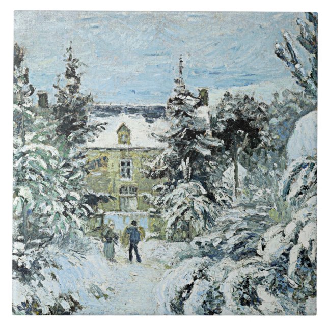 Pissarro - Piette's House at Montfoucault Ceramic Tile (Front)