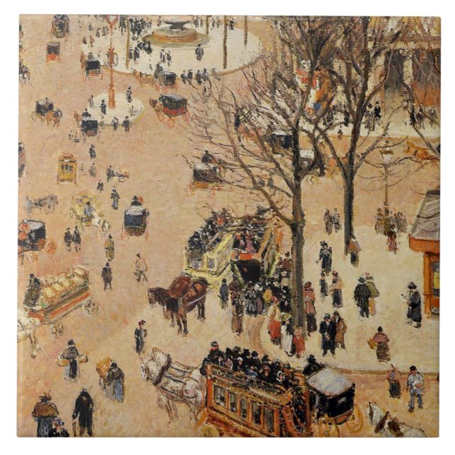 Pissarro - Place du Theatre, Francais Ceramic Tile (Front)