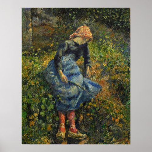 Pissarro _ Shepherdess Young Peasant Girl 1881 Poster